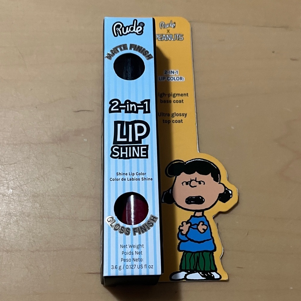 RUDE 2-in-1 Lip Shine with Peanuts Design